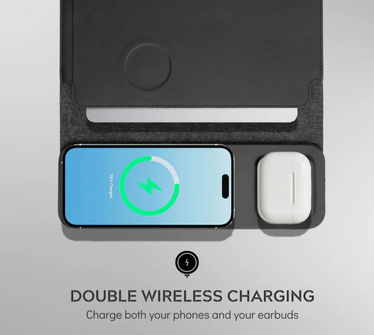 charging laptop sleeve with multiple compartments and storage