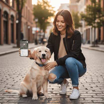 White compact GPS tracker collar for pets